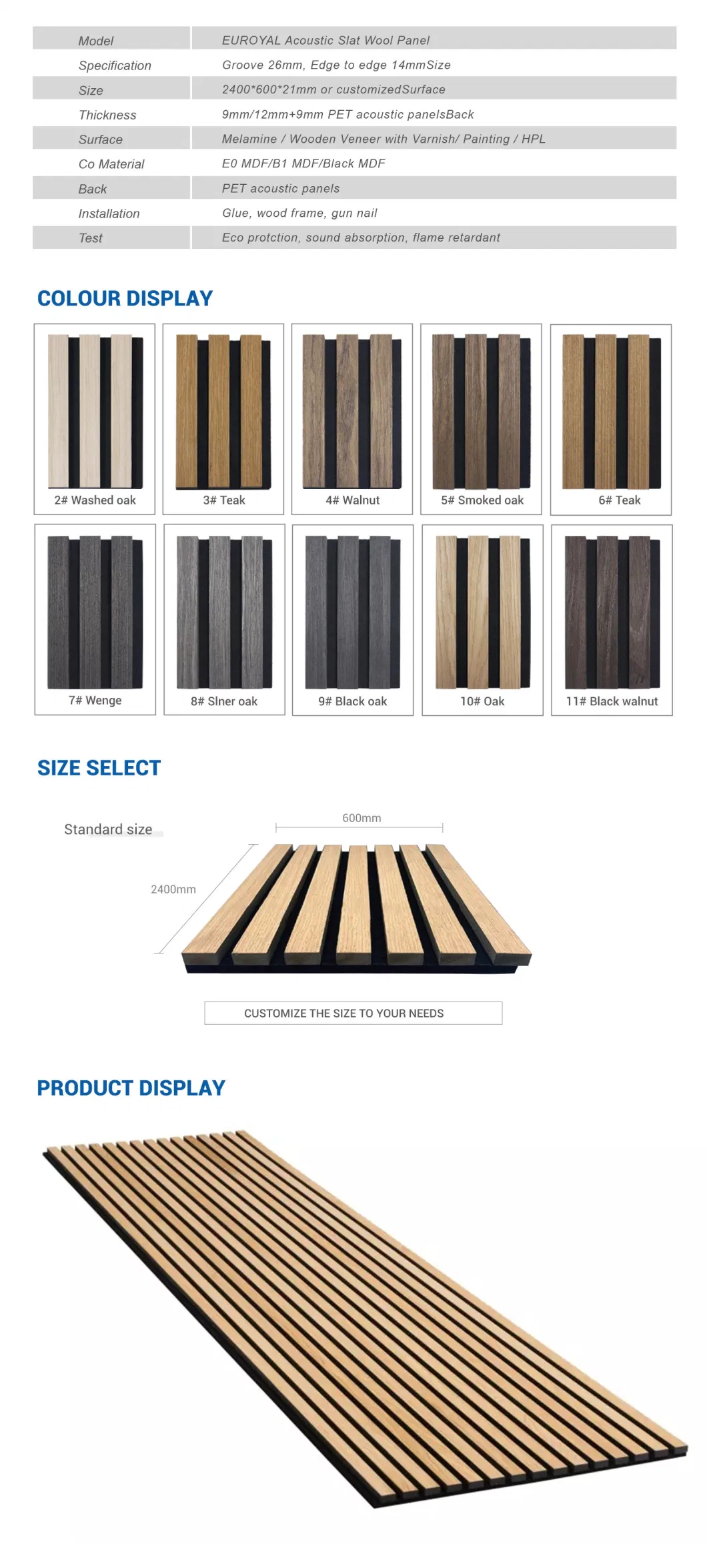 Aku Panel Wooden Slat Acoustic Panel Wood Strips with Pet Backing Felt for Office Hotel Wall Decor Akupanel